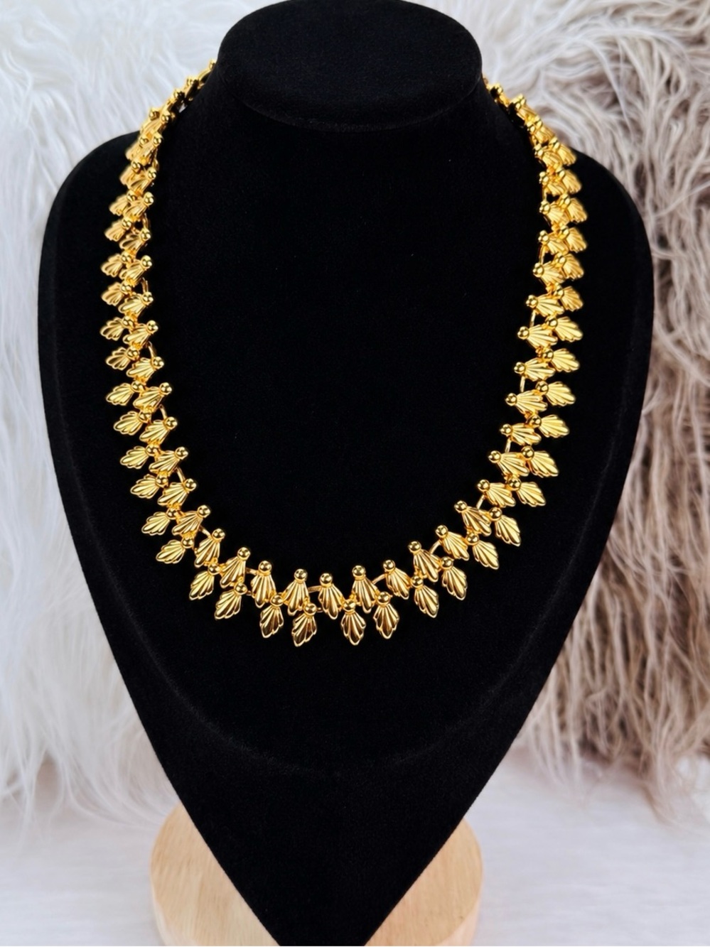 Vintage Napier Etruscan Revival Goldtone Fringe Necklace